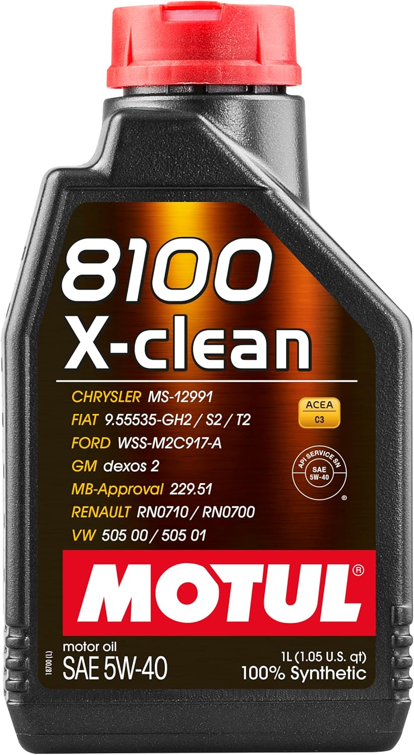 زيت موتول 8100 X-clean 5W-40 تخليقي بالكامل، ACEA C3، 1 لتر