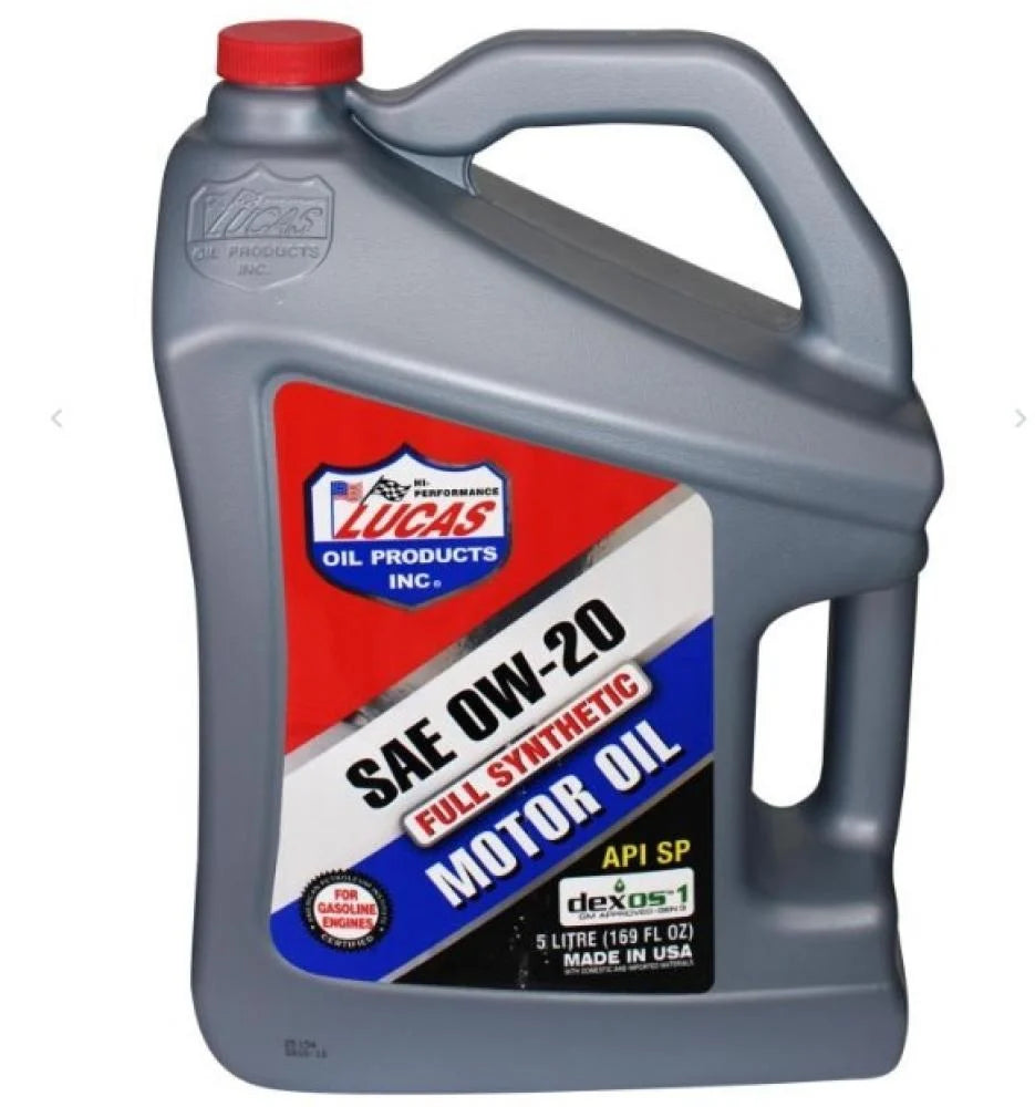 جركن زيت لوكاس 0W-20 تخليقي بالكامل dexos1 Gen 3، 5 لتر