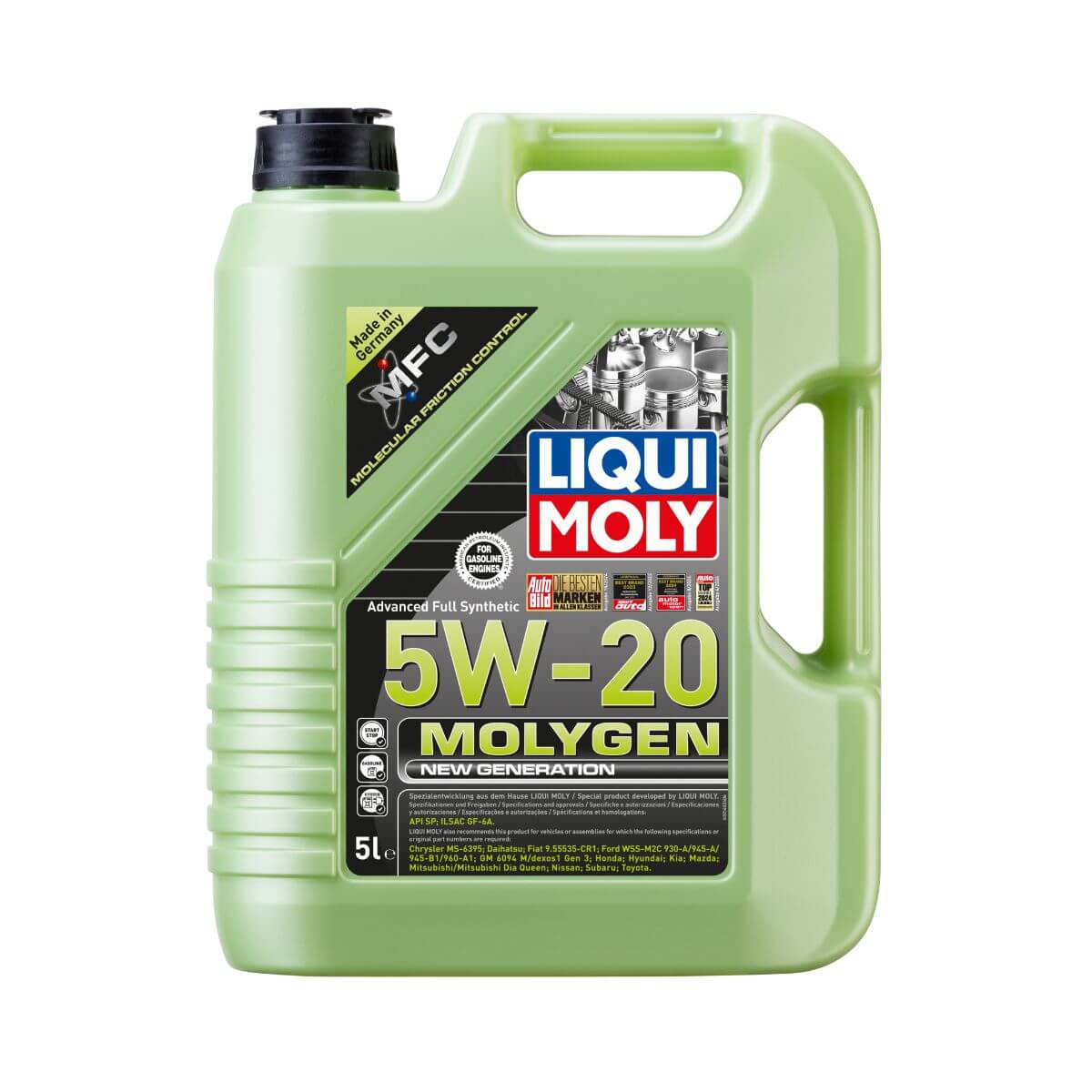 زيت ليكوي مولي مولجين 5W20 تخليقي بالكامل لحماية المحرك – 5 لتر (Liqui Moly Molygen 5W-20)